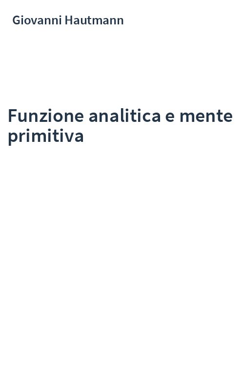 Funzione analitica e mente primitiva