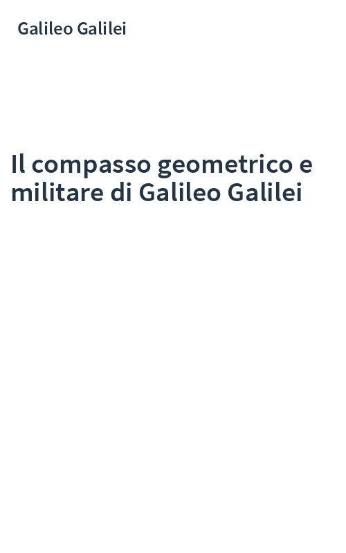 Il compasso geometrico e militare di Galileo Galilei