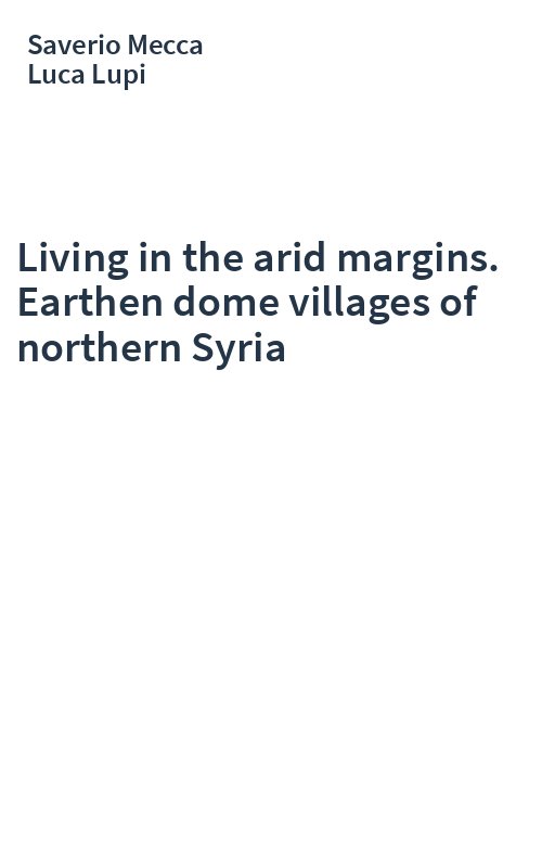 Living in the arid margins. Earthen dome villages of northern Syria
