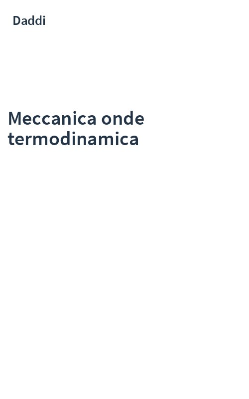 Meccanica onde termodinamica