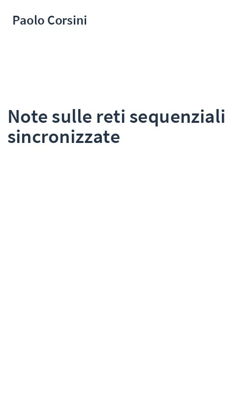 Note sulle reti sequenziali sincronizzate