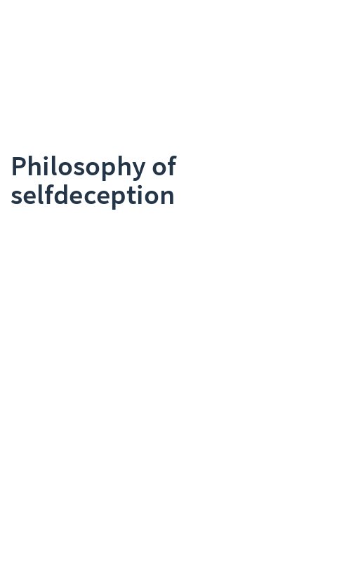 Philosophy of selfdeception