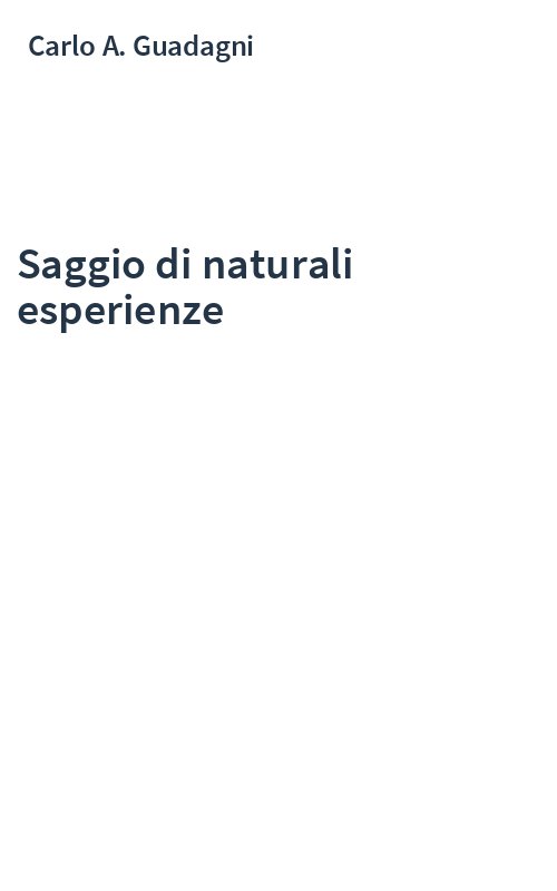 Saggio di naturali esperienze