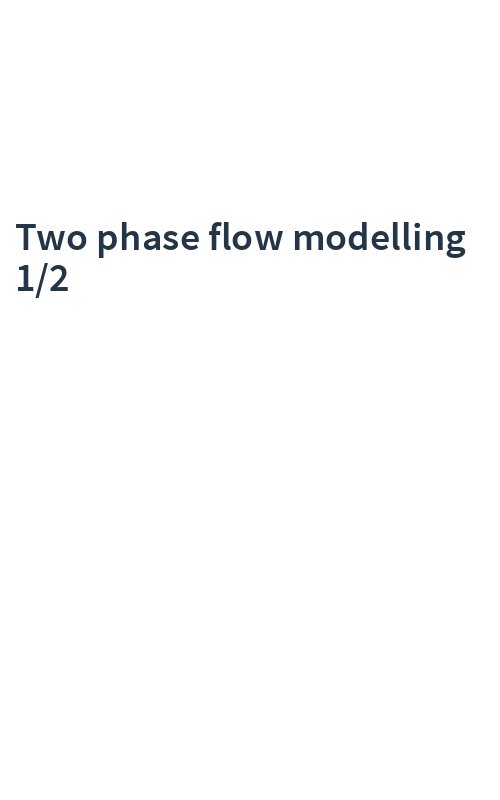 Two phase flow modelling 1/2