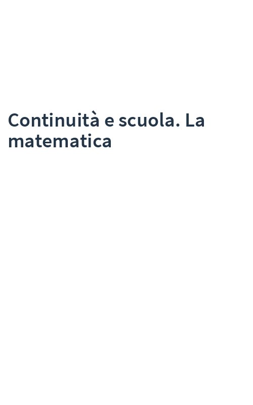 Continuità e scuola. La matematica