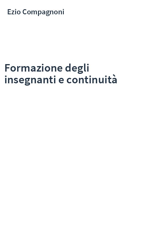 Formazione degli insegnanti e continuità