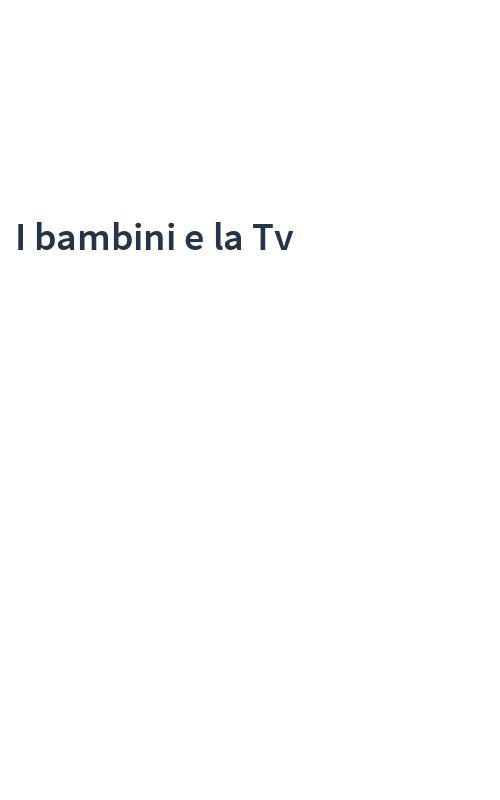I bambini e la Tv