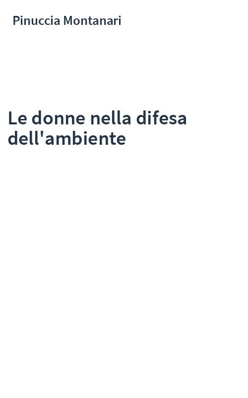 Le donne nella difesa dell'ambiente