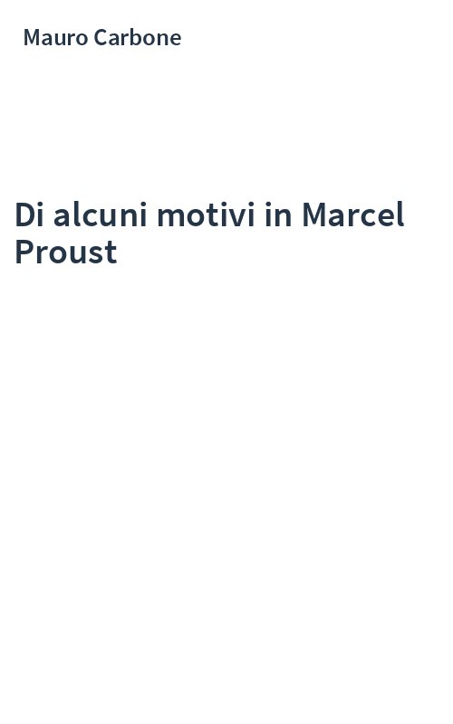 Di alcuni motivi in Marcel Proust