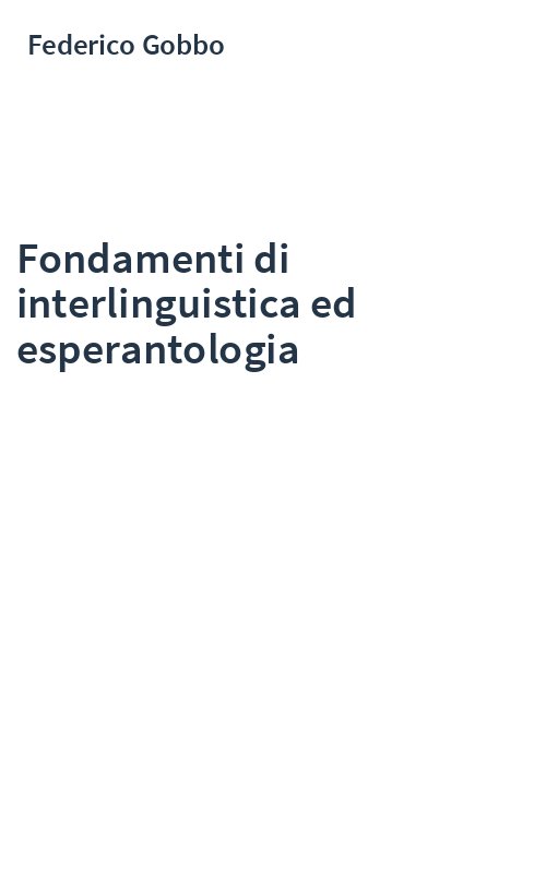 Fondamenti di interlinguistica ed esperantologia