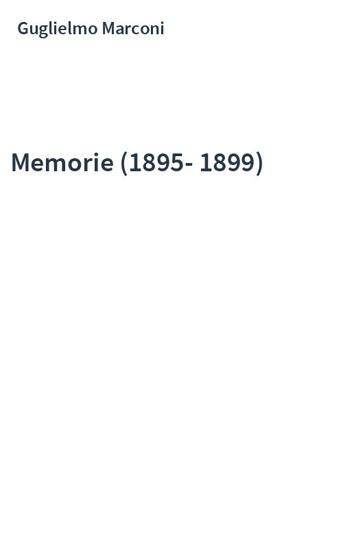 Memorie (1895-1899)