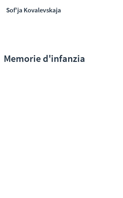 Memorie d'infanzia