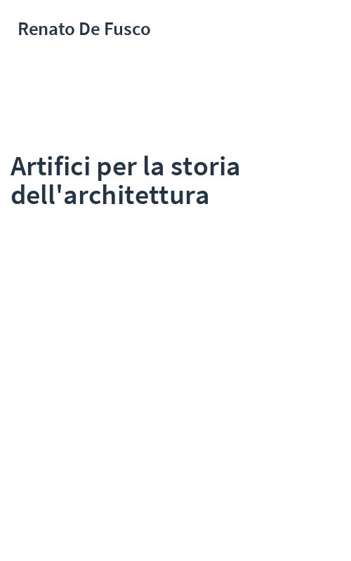Artifici per la storia dell'architettura