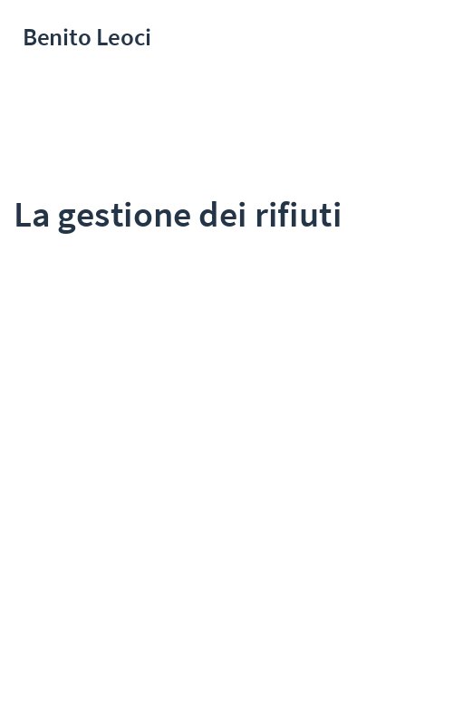 La gestione dei rifiuti