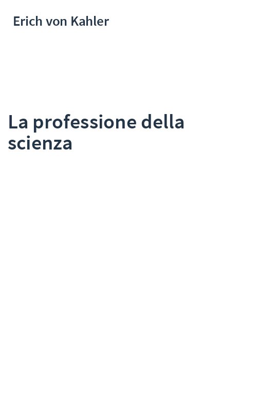 La professione della scienza