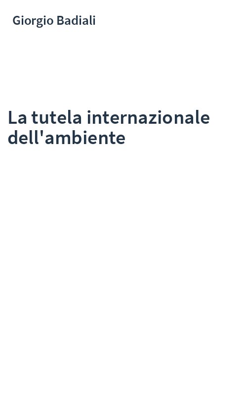 La tutela internazionale dell'ambiente