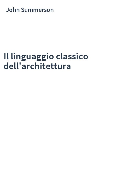 Il linguaggio classico dell'architettura