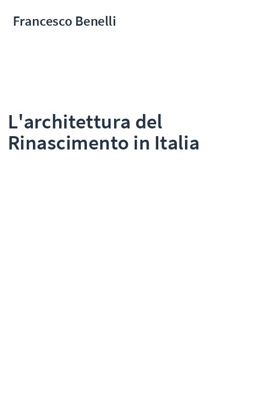 L'architettura del Rinascimento in Italia