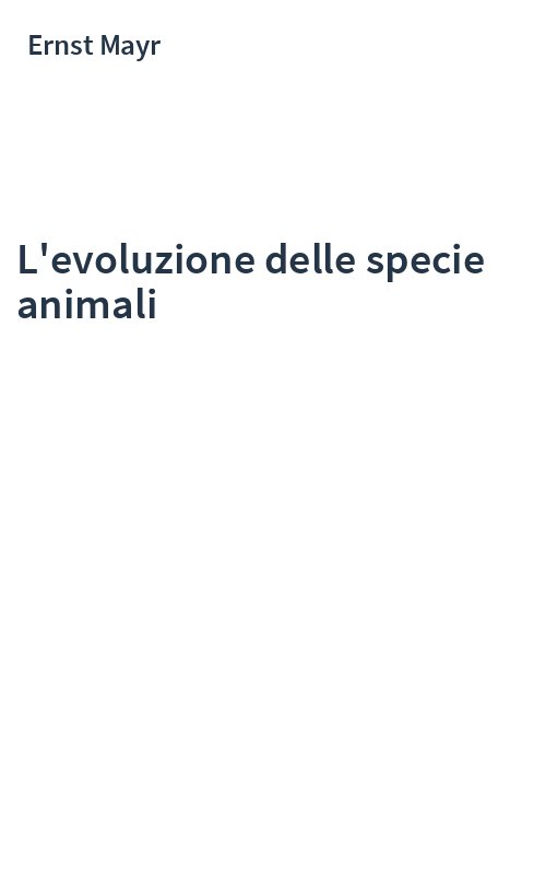 L'evoluzione delle specie animali