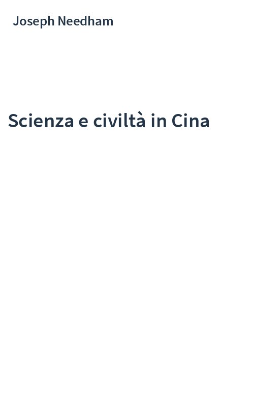 Scienza e civiltà in Cina