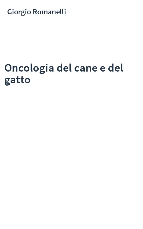 Oncologia del cane e del gatto