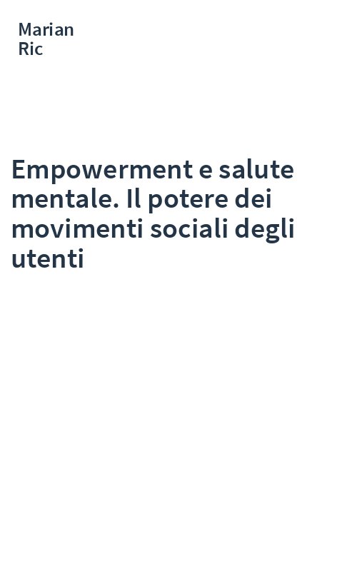 Empowerment e salute mentale. Il potere dei movimenti sociali degli utenti