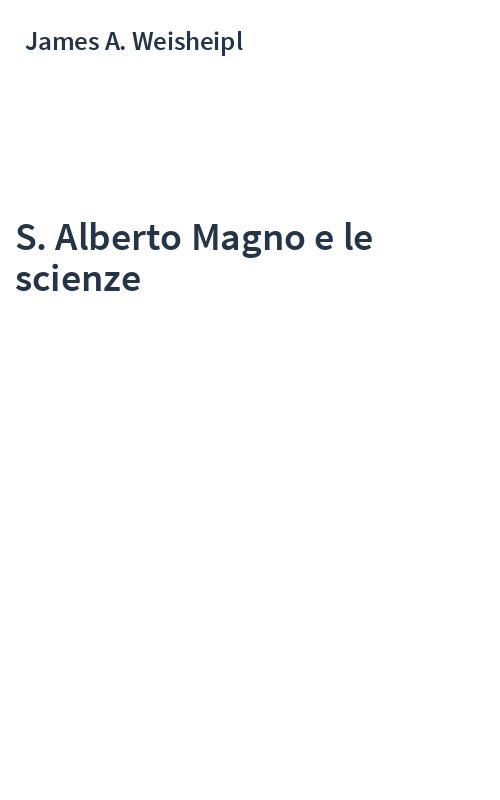 S. Alberto Magno e le scienze