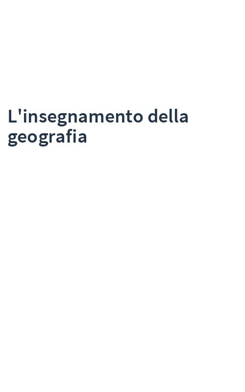 L'insegnamento della geografia