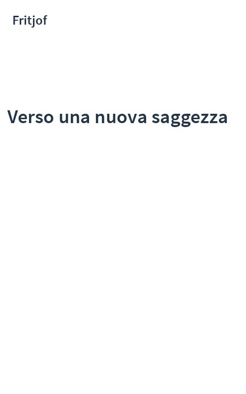 Verso una nuova saggezza