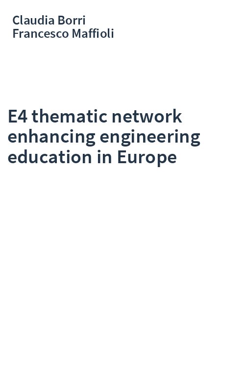 E4 thematic network enhancing engineering education in Europe