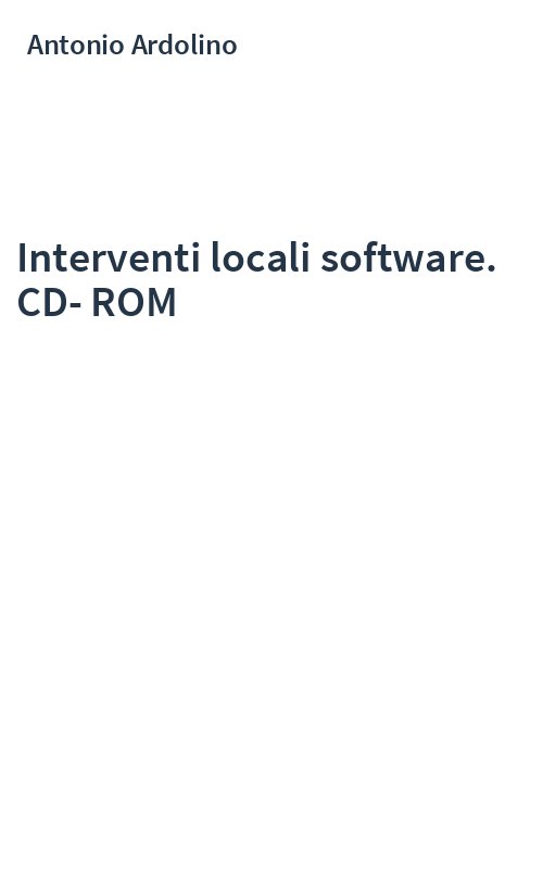 Interventi locali software. CD-ROM
