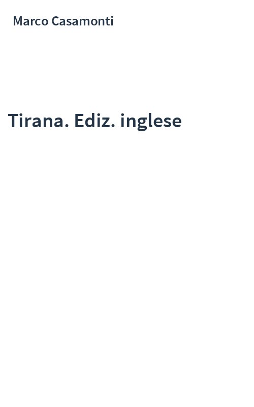 Tirana. Ediz. inglese