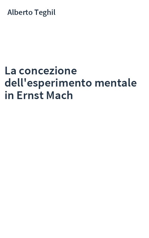 La concezione dell'esperimento mentale in Ernst Mach