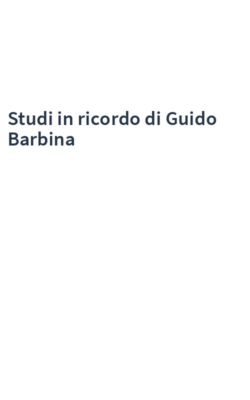 Studi in ricordo di Guido Barbina
