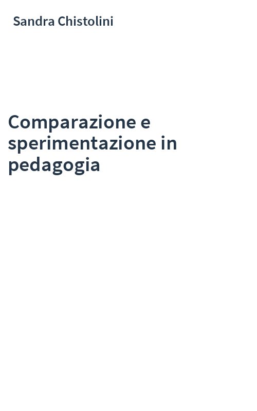 Comparazione e sperimentazione in pedagogia