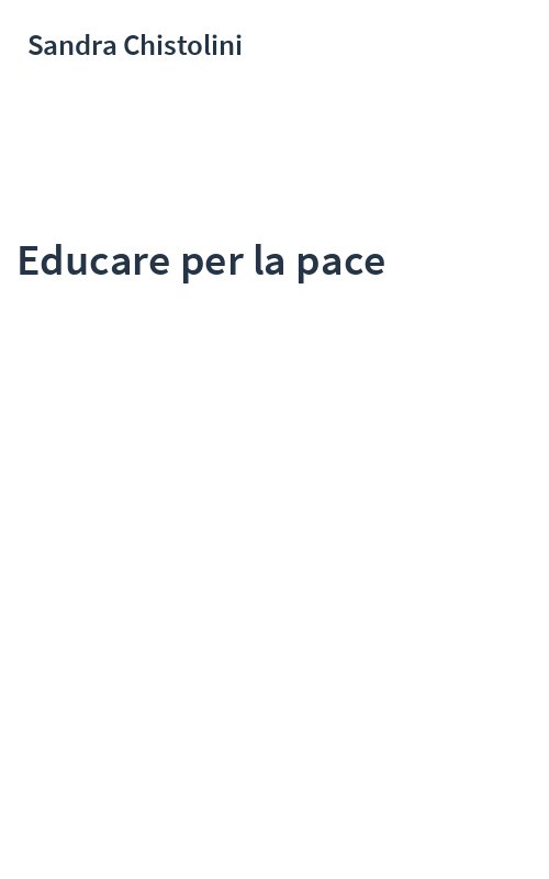 Educare per la pace