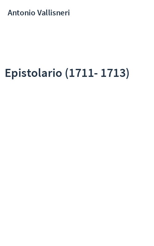 Epistolario (1711-1713)