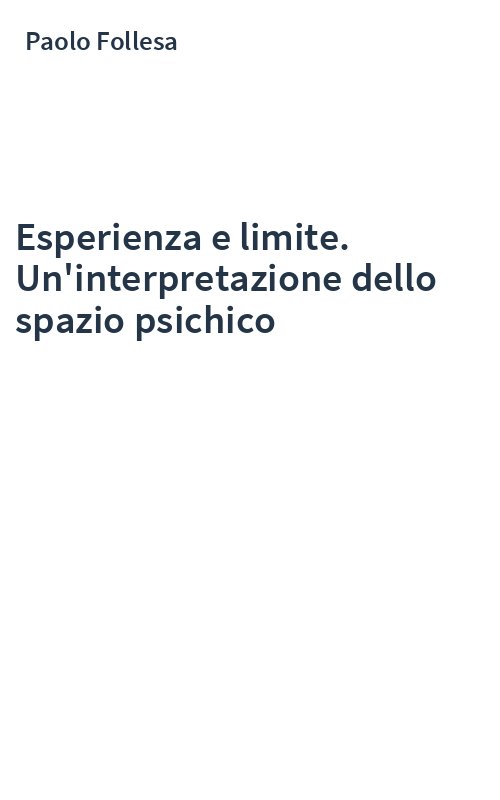 Esperienza e limite. Un'interpretazione dello spazio psichico