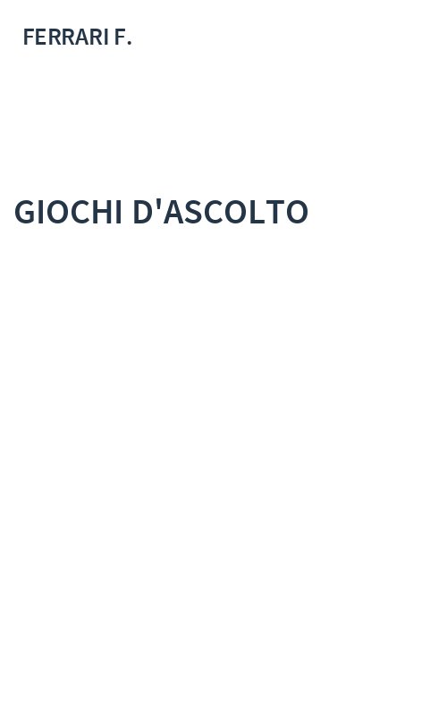GIOCHI D'ASCOLTO