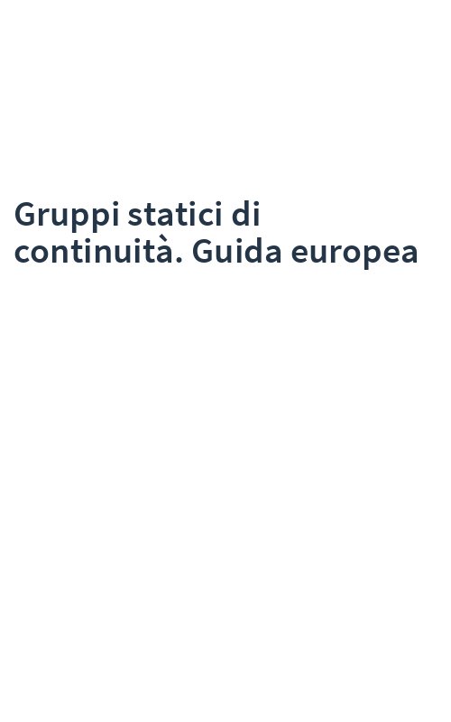 Gruppi statici di continuità. Guida europea