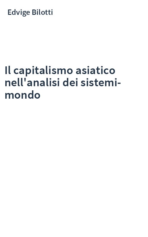 Il capitalismo asiatico nell'analisi dei sistemi-mondo
