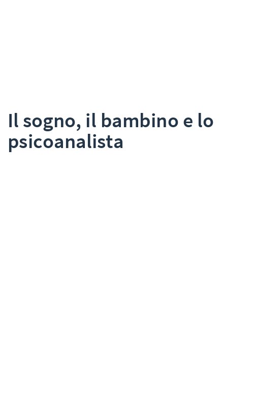 Il sogno, il bambino e lo psicoanalista