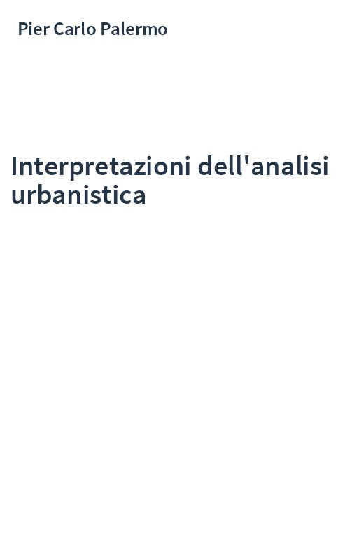 Interpretazioni dell'analisi urbanistica