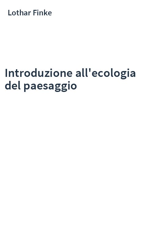 Introduzione all'ecologia del paesaggio