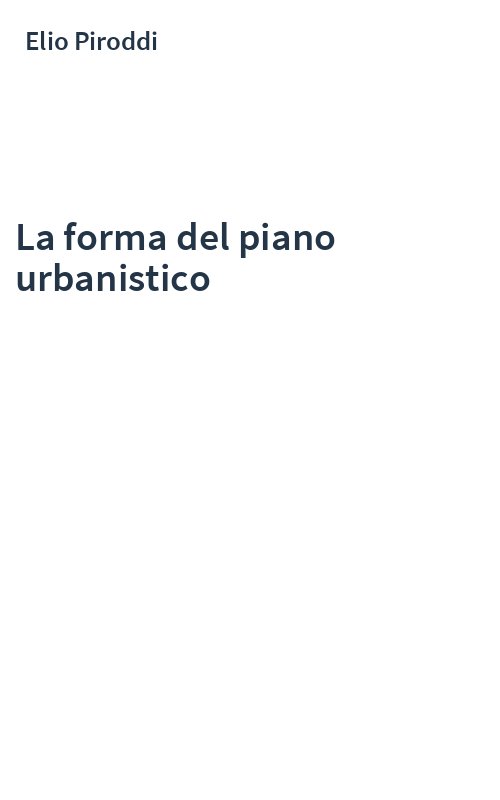 La forma del piano urbanistico
