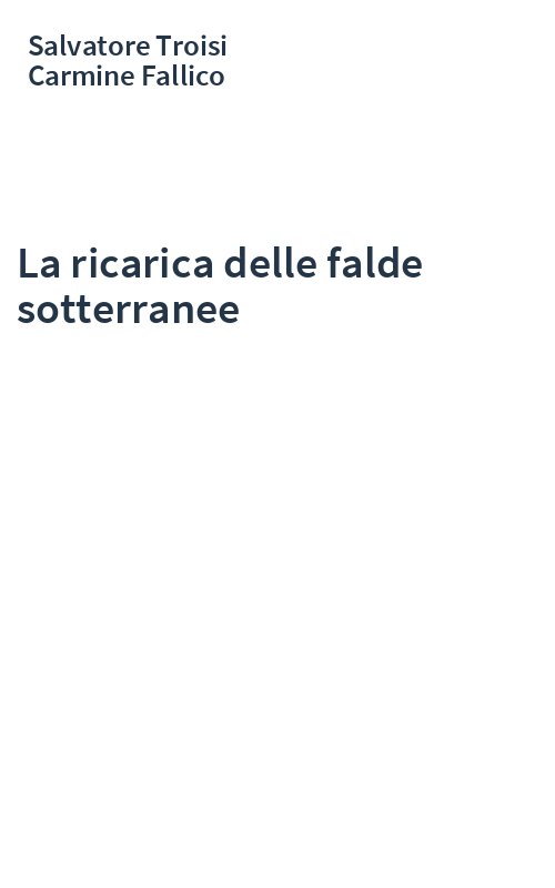 La ricarica delle falde sotterranee