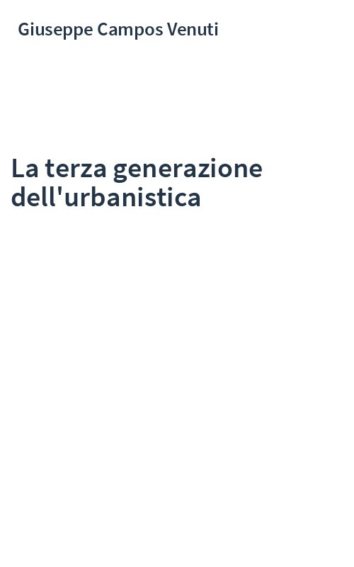 La terza generazione dell'urbanistica