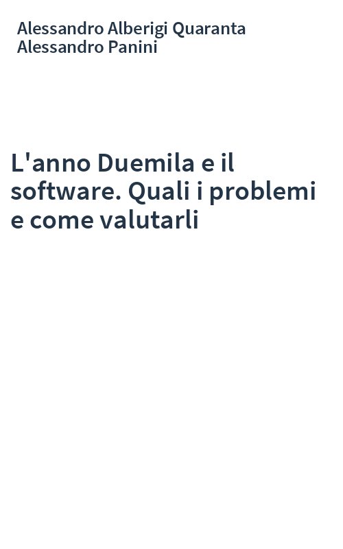 L'anno Duemila e il software. Quali i problemi e come valutarli