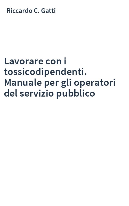 Lavorare con i tossicodipendenti. Manuale per gli operatori del servizio pubblico