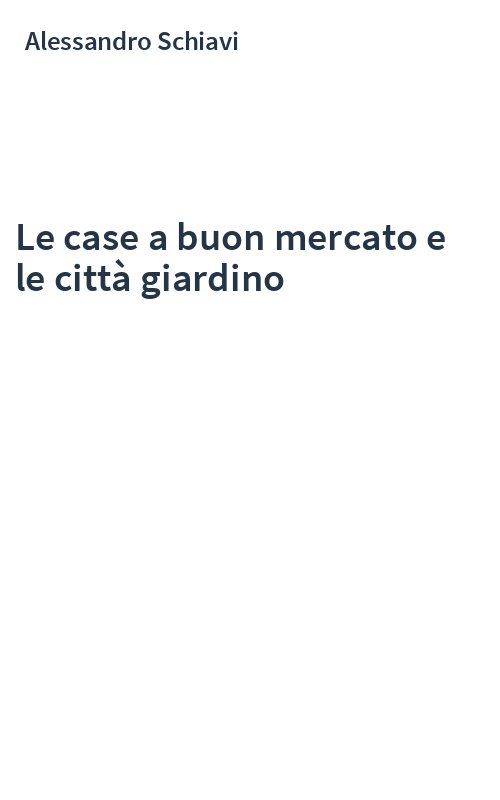 Le case a buon mercato e le città giardino